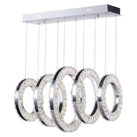 Led Chandelier With Chrome Finish